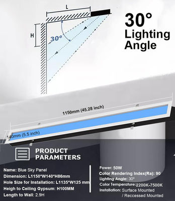 購入 AC 100-240V LED 天井パネルライト 自然光と空青を40ワット出力でシミュレートします オンライン製造