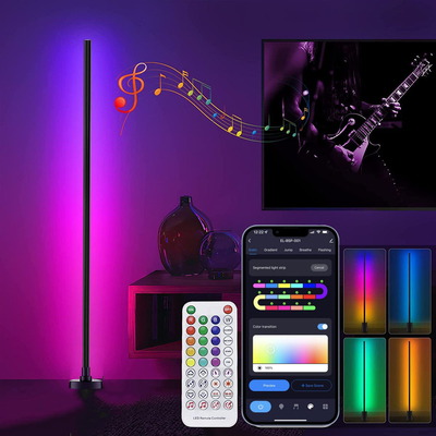 購入 リモコン LED RGB コーナーフロアランプ 色変更 AC85V-265V オンライン製造