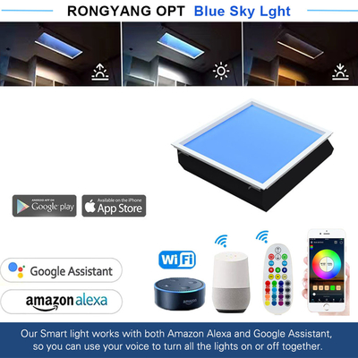スマートディム可能なLED天井パネルライト,リモコン制御,商業用スペースに最適