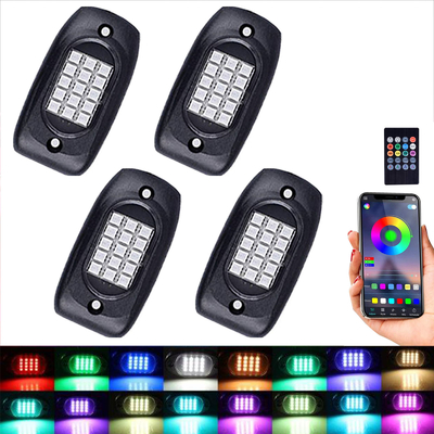 実用的な車の RGB ロック ライト ブルートゥース コントロール 120 度の照明角度