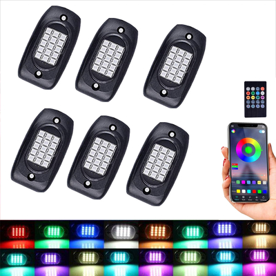 ちり止めの マルチシーン LED ブルートゥース ロック ライト、IP68 は RGB LED ポッド ライトを防水します