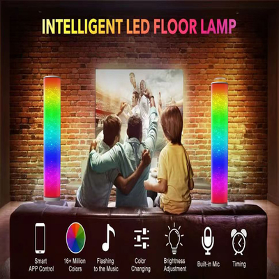 ポリプロピレン 20W RGB コーナー フロア ランプ スマートフォン アプリ制御 1600 万色