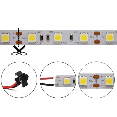 マルチカラー カット可能 SMD 5050 RGB LED ストリップ 60LED/M 長さ 100mm